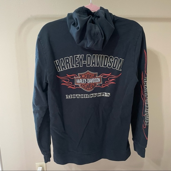 Harley-Davidson | Women's Black Embroidered Zip Up Hoodie Jacket Size Small - Picture 2 of 6